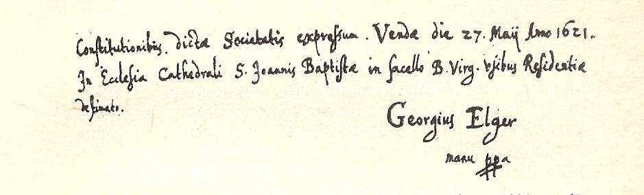 Georga Elgera rokraksts un paraksts